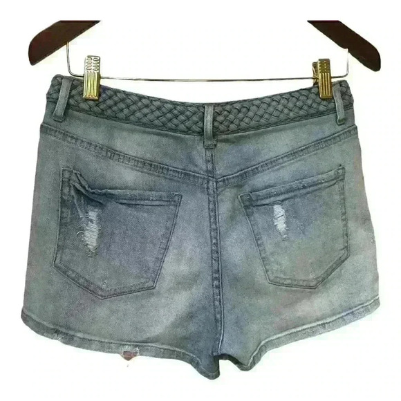 Bethany Mota Shorts Distressed Braided High Waisted Shorty - Picture 2 of 9